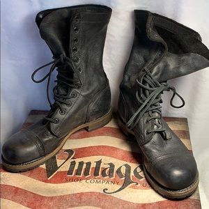 Vintage Shoe Company Molly Black Harness Boots